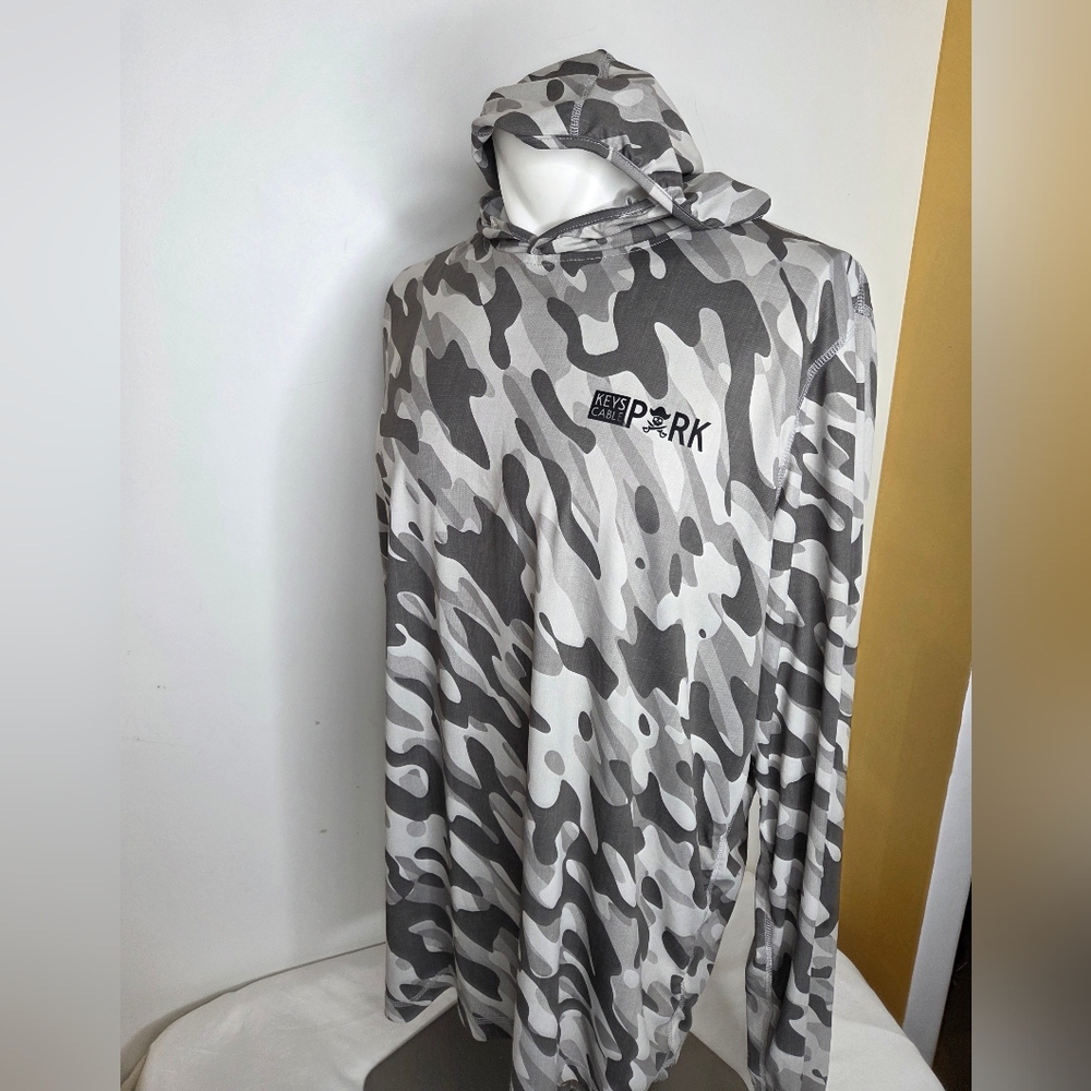 Scales Size 2XL Mens Performance Light Gray Hoodie - Picture 4 of 11